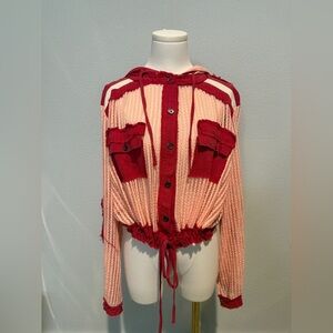 POL Pink and Red Button Down Shirt